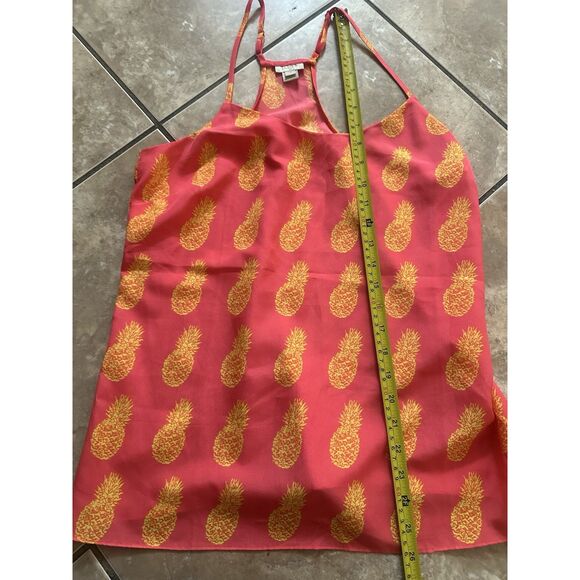 JCrew 6 Pineapple Print Hot Pink Tank Top Blouse - Picture 4 of 5
